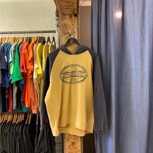Vintage Harley-Davidson Yellow Raglan Sleeve Hoodie